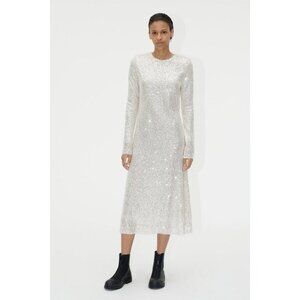 STINE GOYA Celsia off white sequin Dress Size S